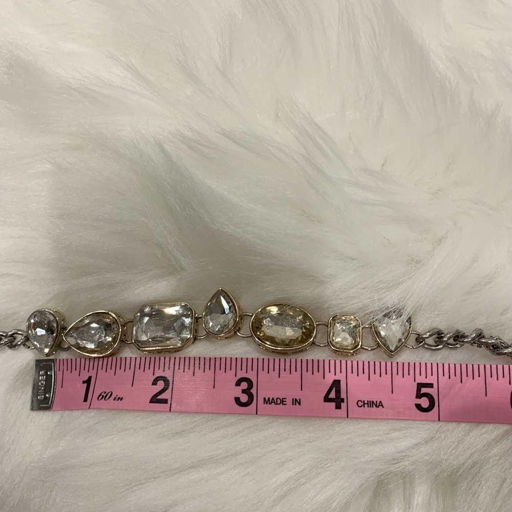 Statement Gem Necklace β’ 22.5β Diamond and White Gold, Adjustable Chain - Picture 4 of 6